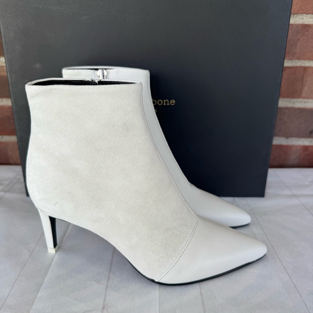 Rag & Bone Beha Boot white leather suede US 6.5 M EU 36.5 NEW MSRP $575